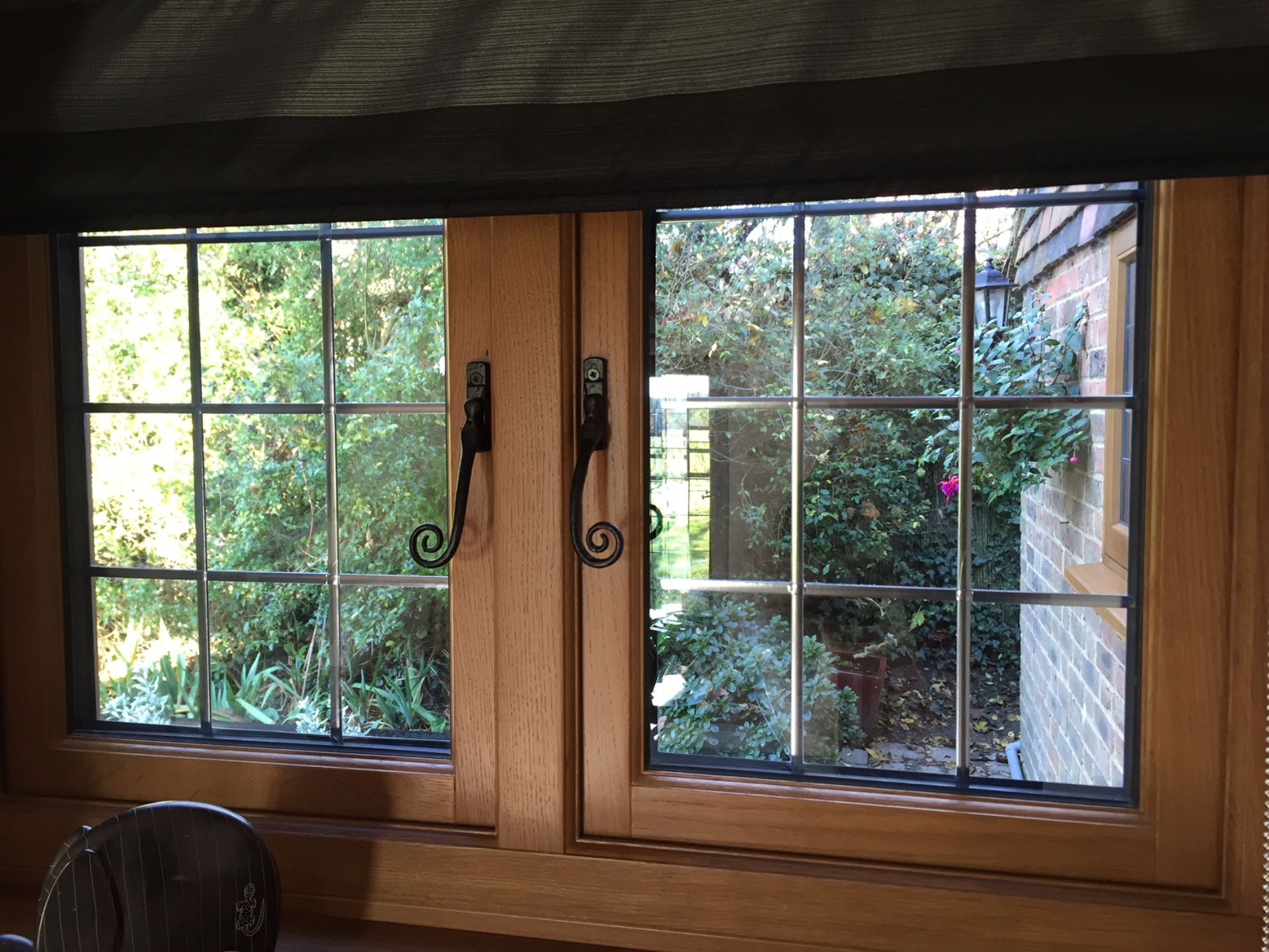 brown casement windows