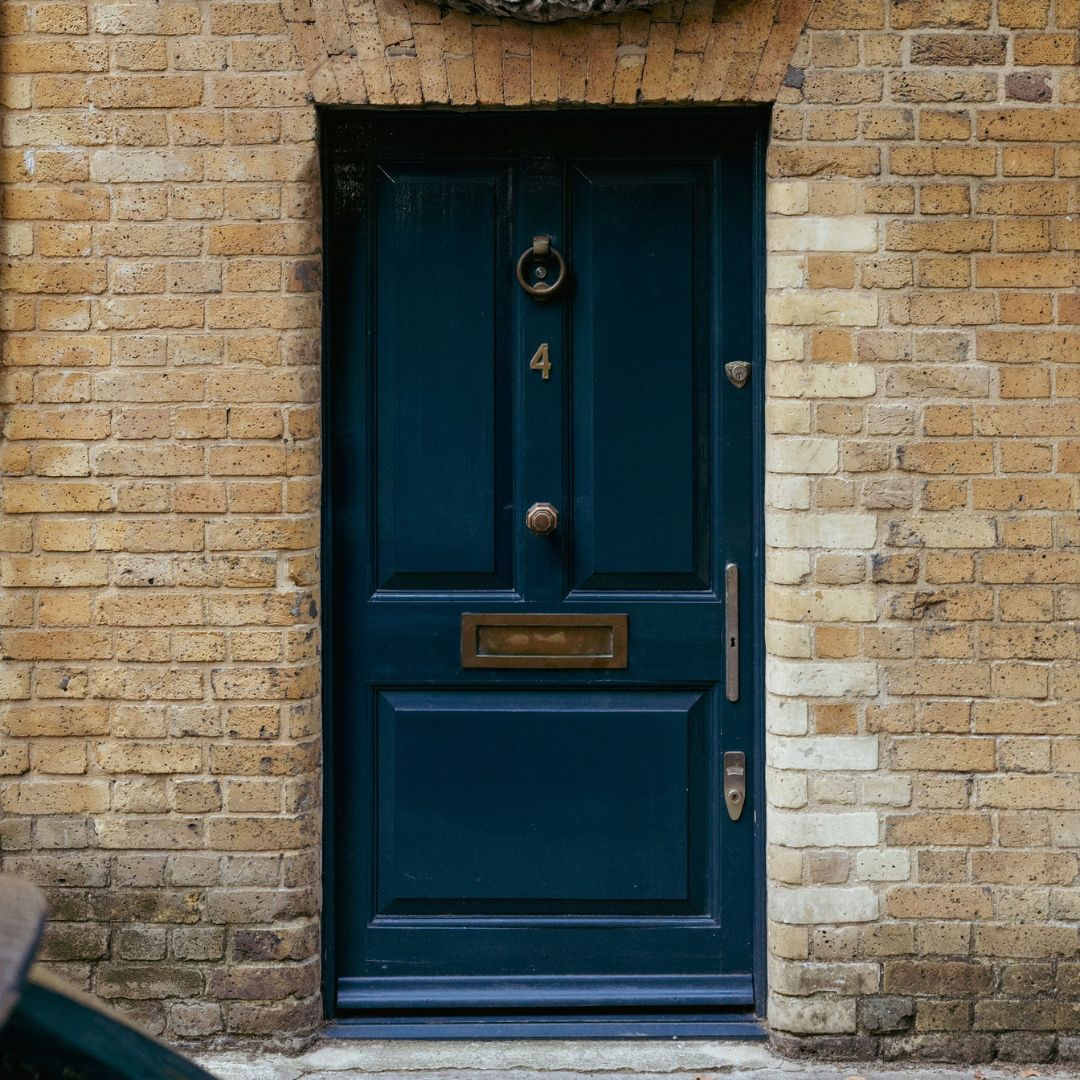 dark blue door