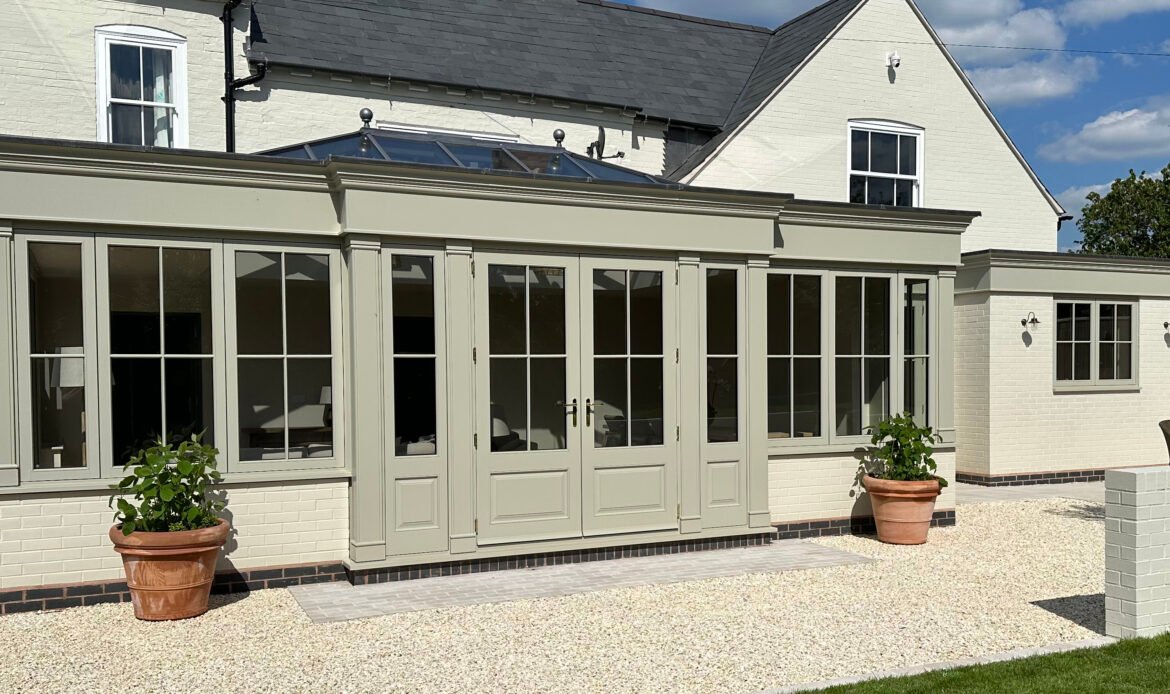 Case Study: Painted Hardwood Orangery – Bromsgrove Case Study: Painted Hardwood Orangery – Bromsgrove