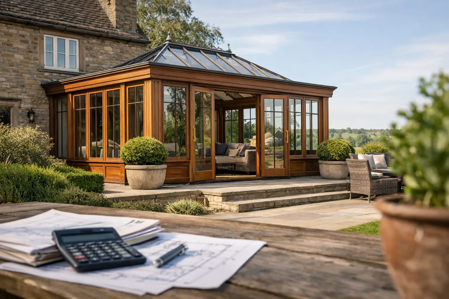 Painted Hardwood Orangery Cost in Warwickshire