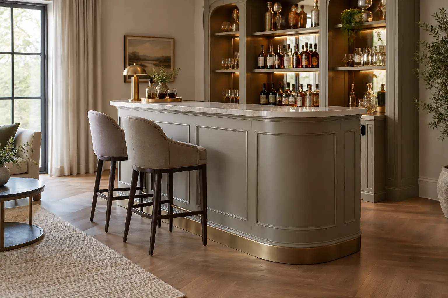Bespoke Freestanding Home Bar Joinery Design