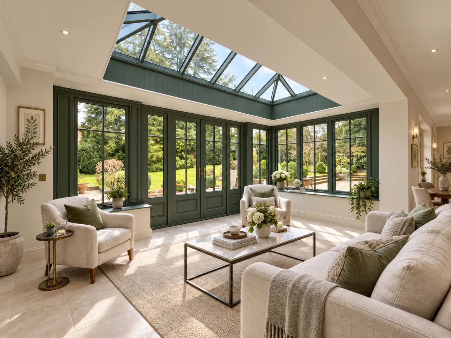living room with roof lantern