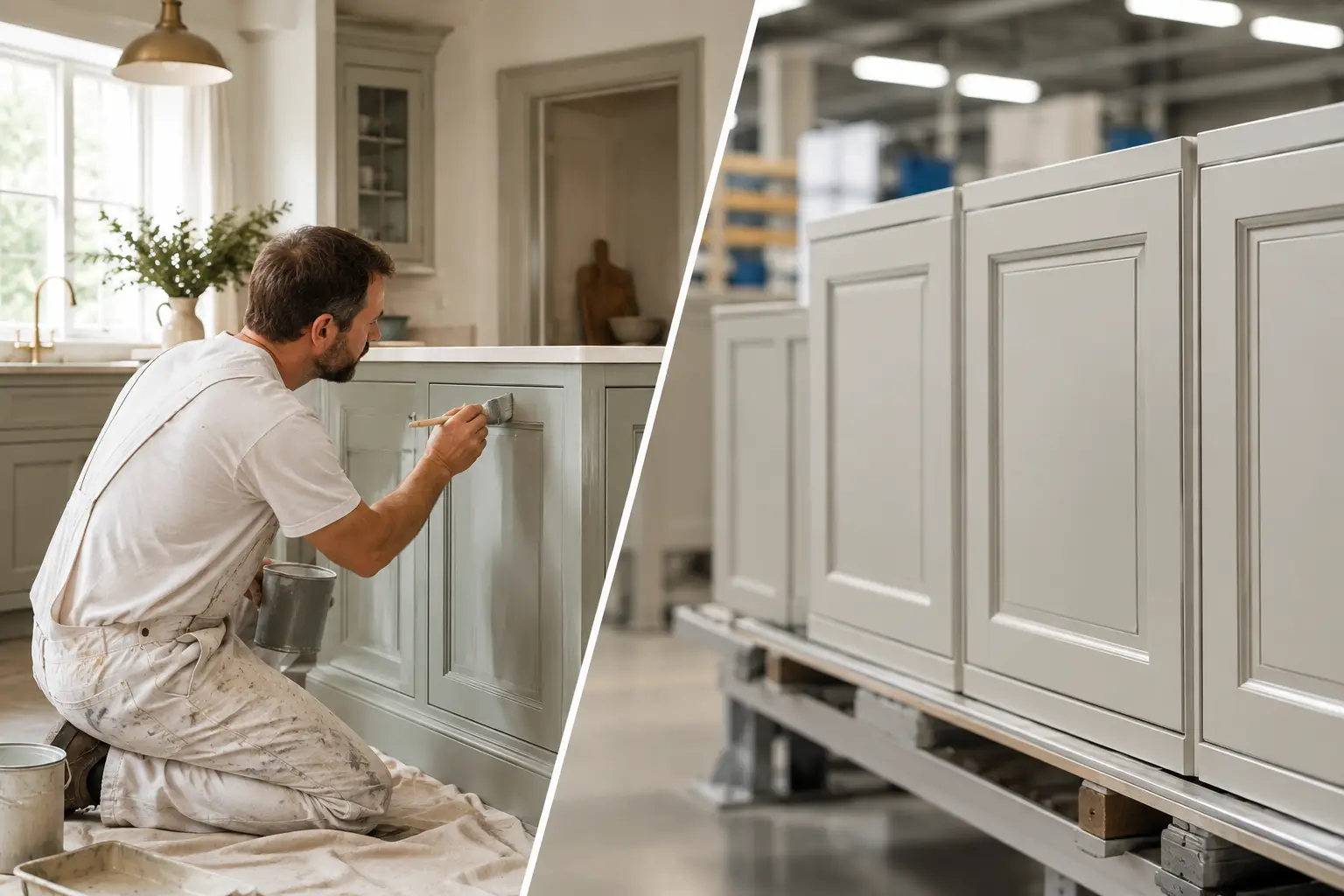 Hand Painted Kitchen On Site vs Factory Finish